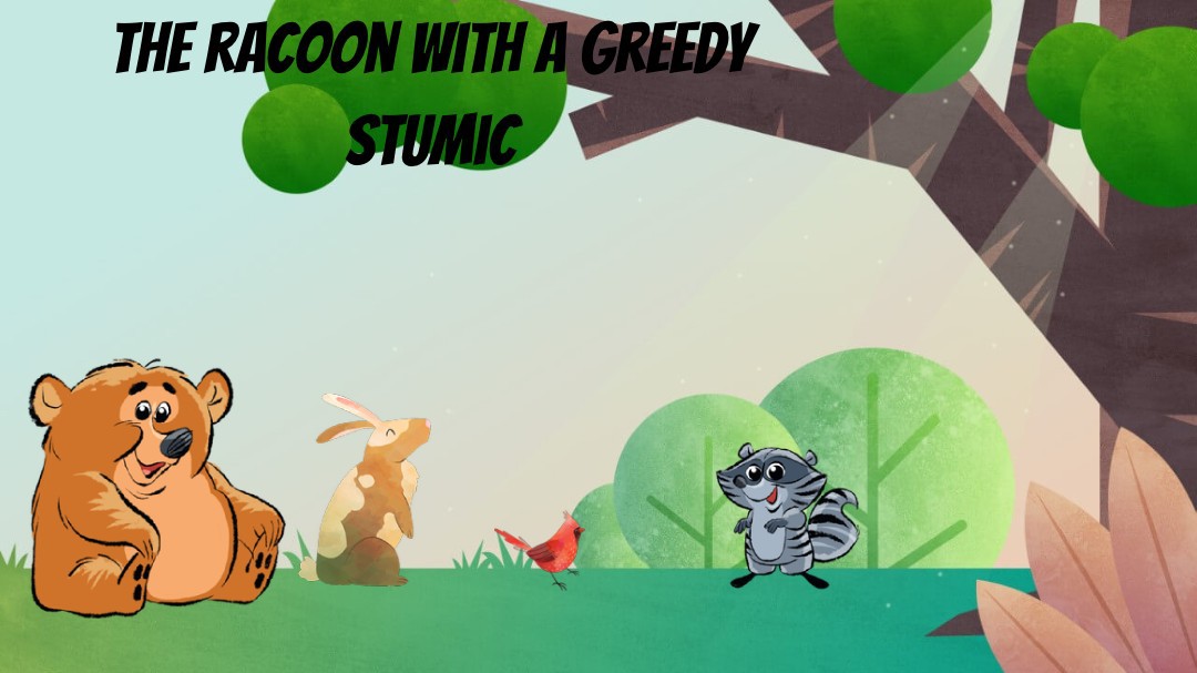The racoon with a greedy stumic