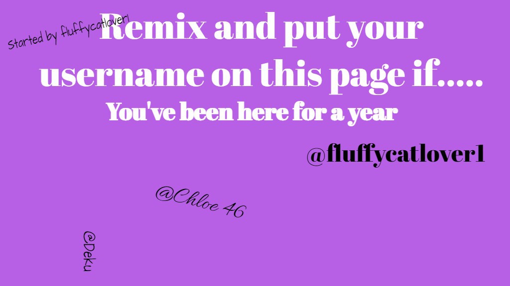 Remix and put your username if...  Remix