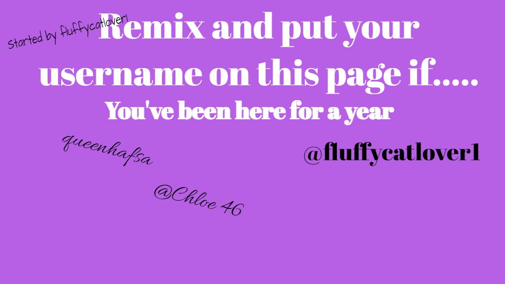 Remix and put your username if...  Remix